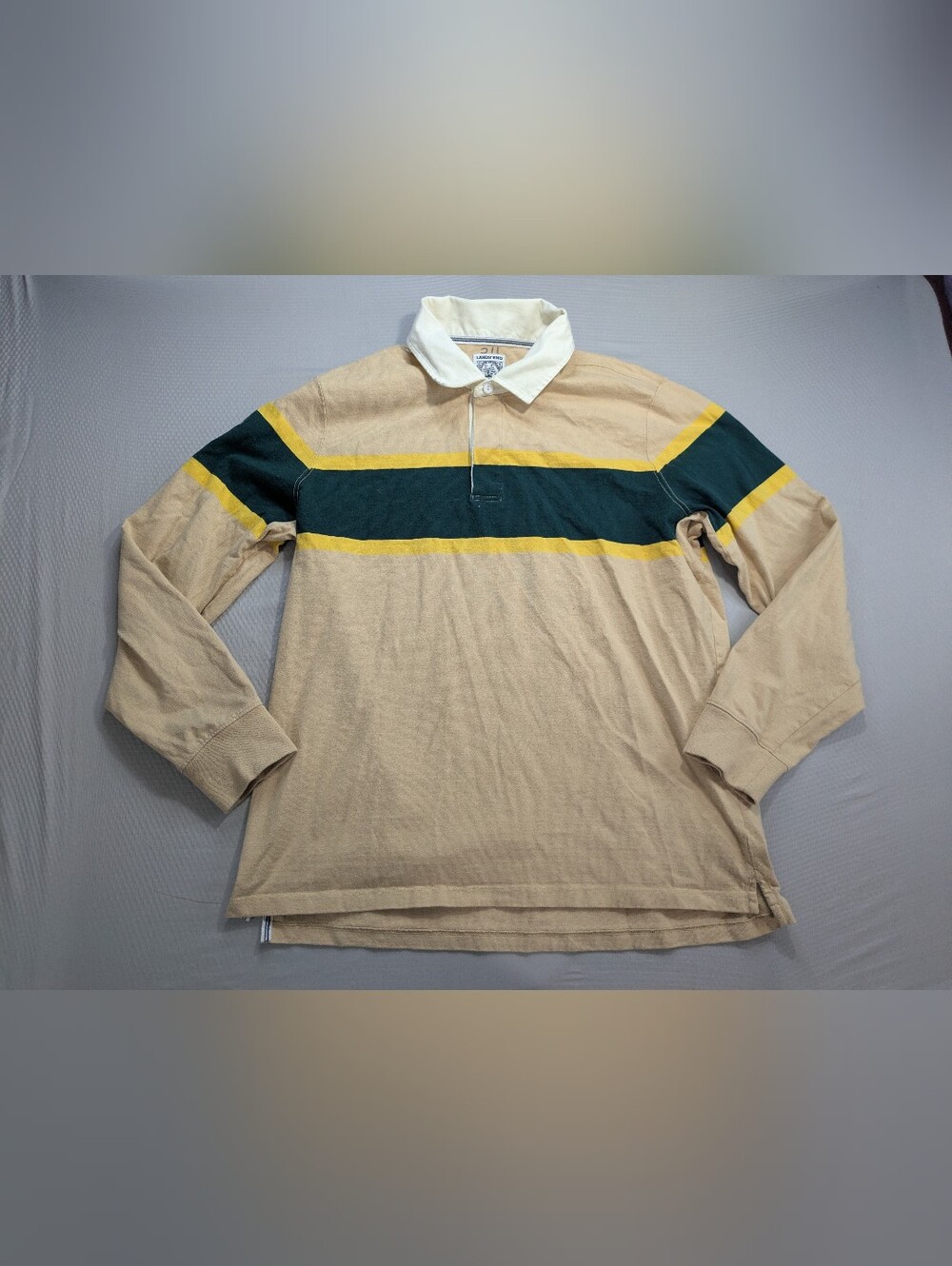 Vintage Lands End Rugby Shirt Mens XL Long Sleeve Heavy Cotton Y2K Preppy